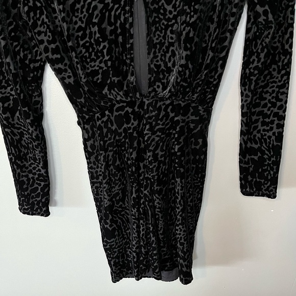 NWT ALLSAINTS Laney Devore Dress in Black - Velour Leopard - Picture 7 of 10